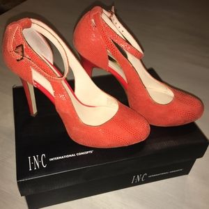 INC International Concepts Orange High Heels